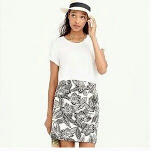 J. Crew Polynesian Floral Linen Blend Skirt Size 4